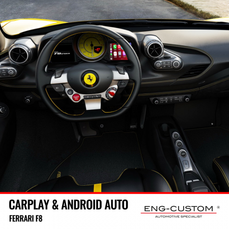 ENG-Custom automotive products and installations - Ferrari F8 Apple Carplay Android Auto Mirror Link