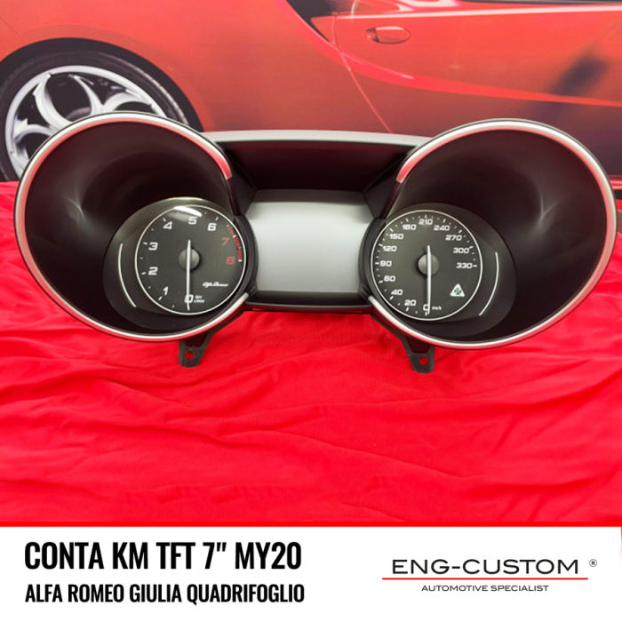 Prodotti e installazioni automotive ENG-Custom - Conta KM TFT 7" MY20 Alfa Romeo Giulia Quadrifoglio