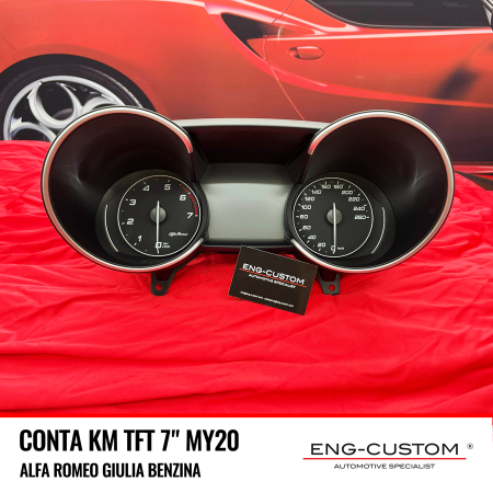 Prodotti e installazioni automotive ENG-Custom - Conta KM TFT 7" MY20 Alfa Romeo Giulia Benzina